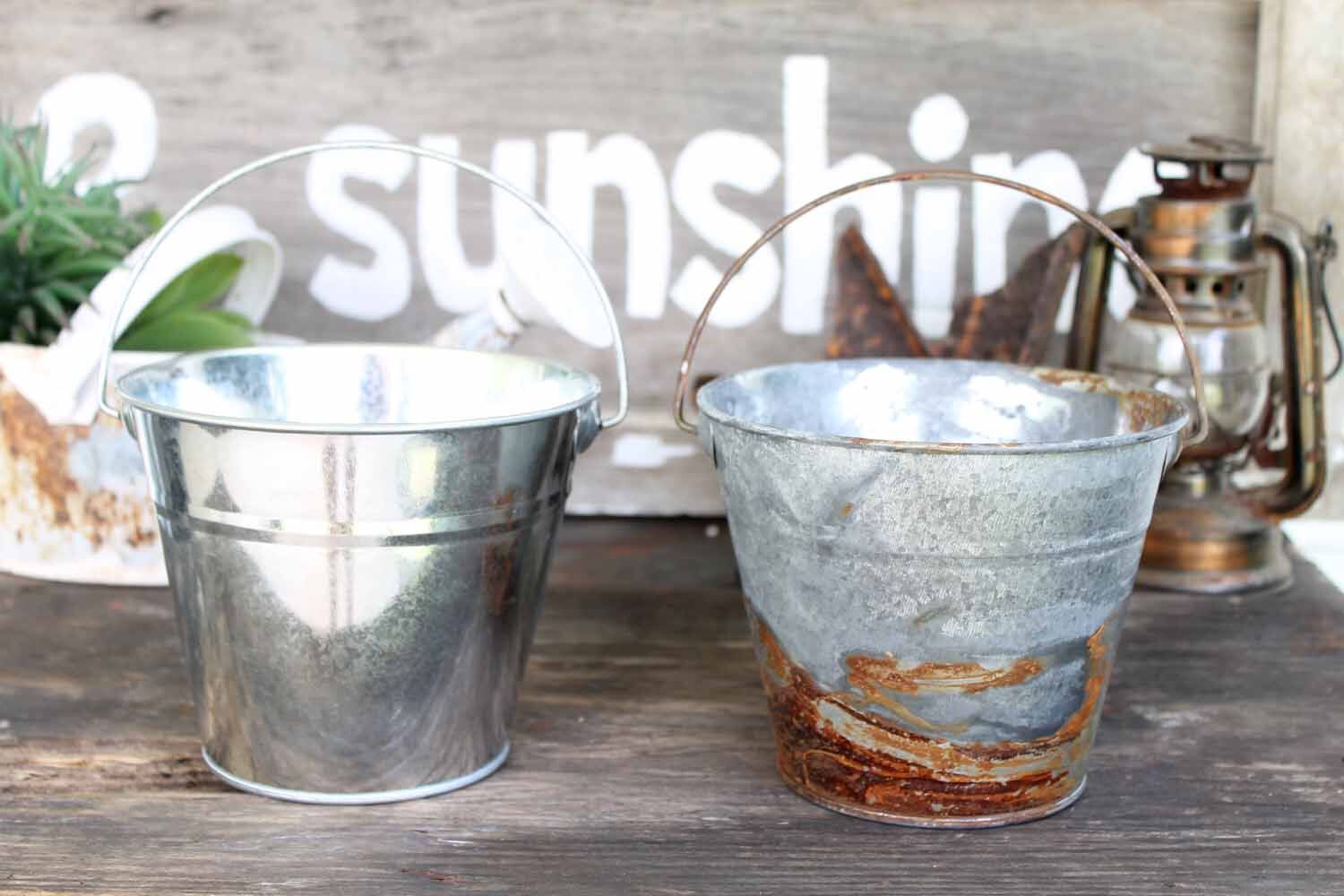 Shiny metal is transformed in to rustic beauties