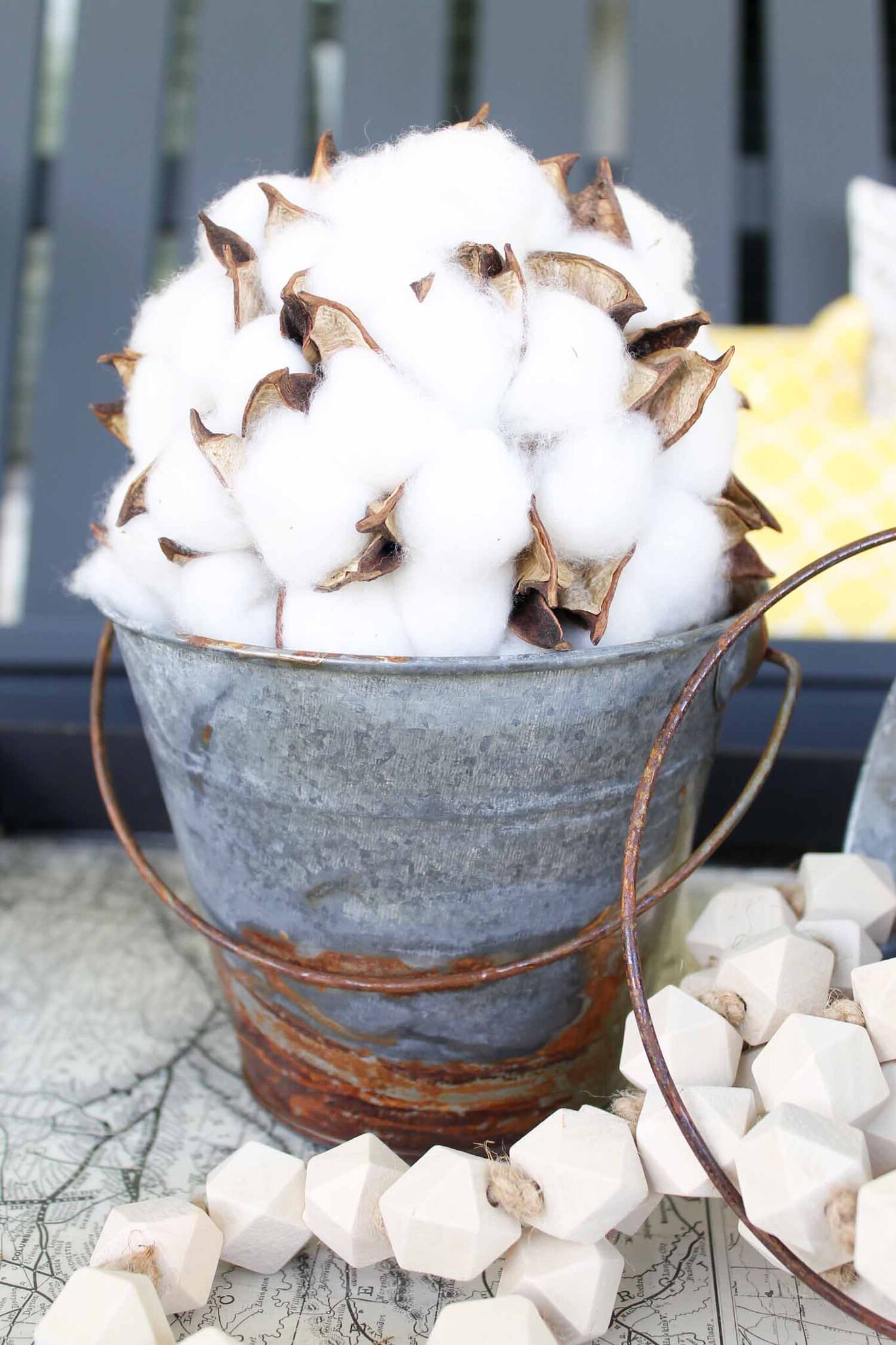 Aged galvanized containers with Lysol toilet bowl cleaner