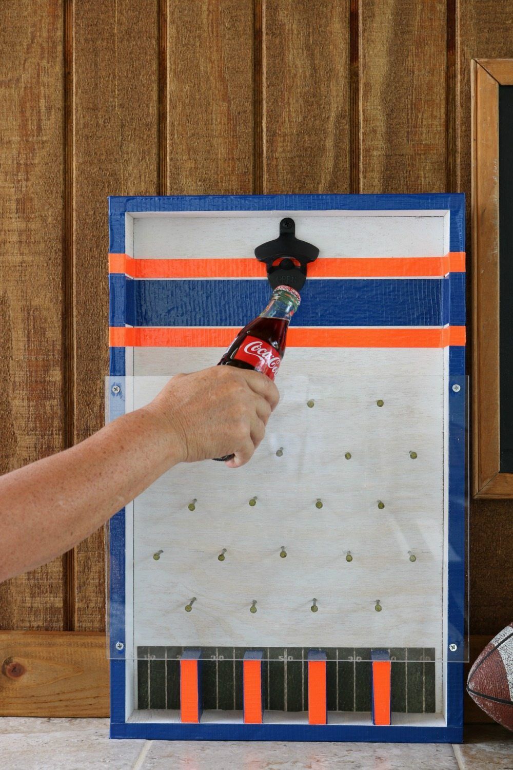 Bottle opener game with Auburn colors at Refresh Restyle