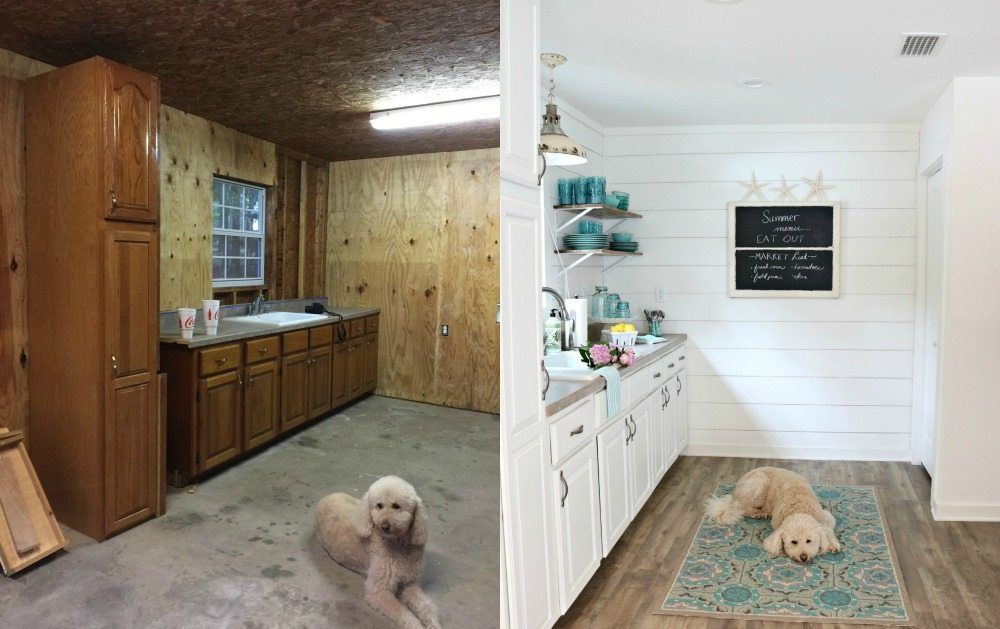 Before and After of the farmhouse cottage at Refresh Restyle