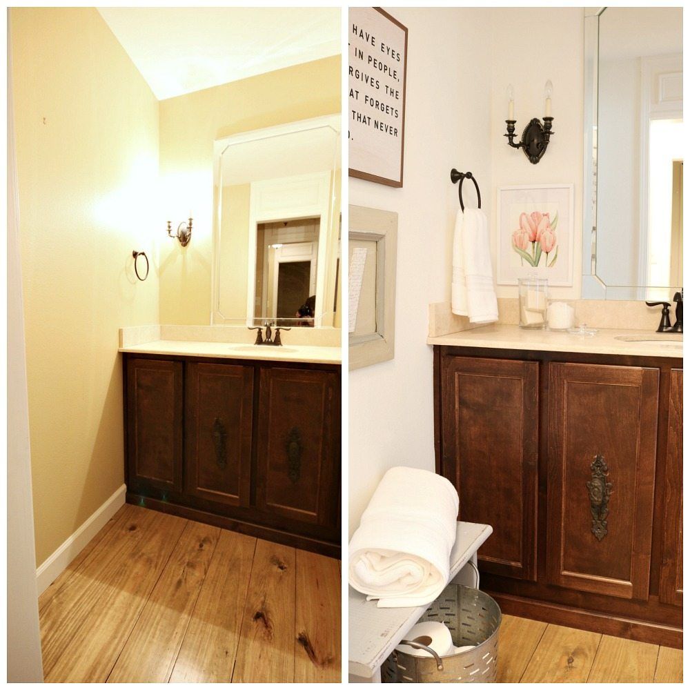 Before and after guest bath refresh