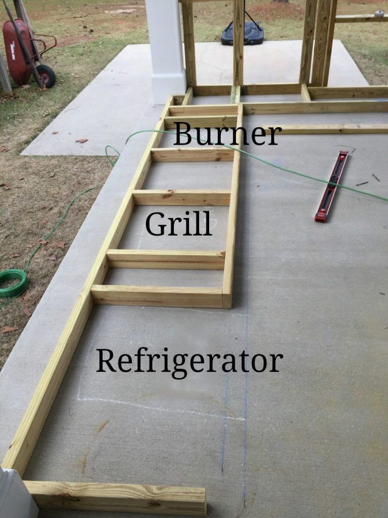 Building the base cabinets for the outdoor kitchen at Refresh Restyle