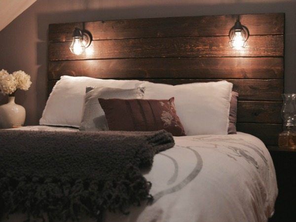 Rustic Wooden Headboard, Rustic Home Decor Ideas via Refresh Restyle