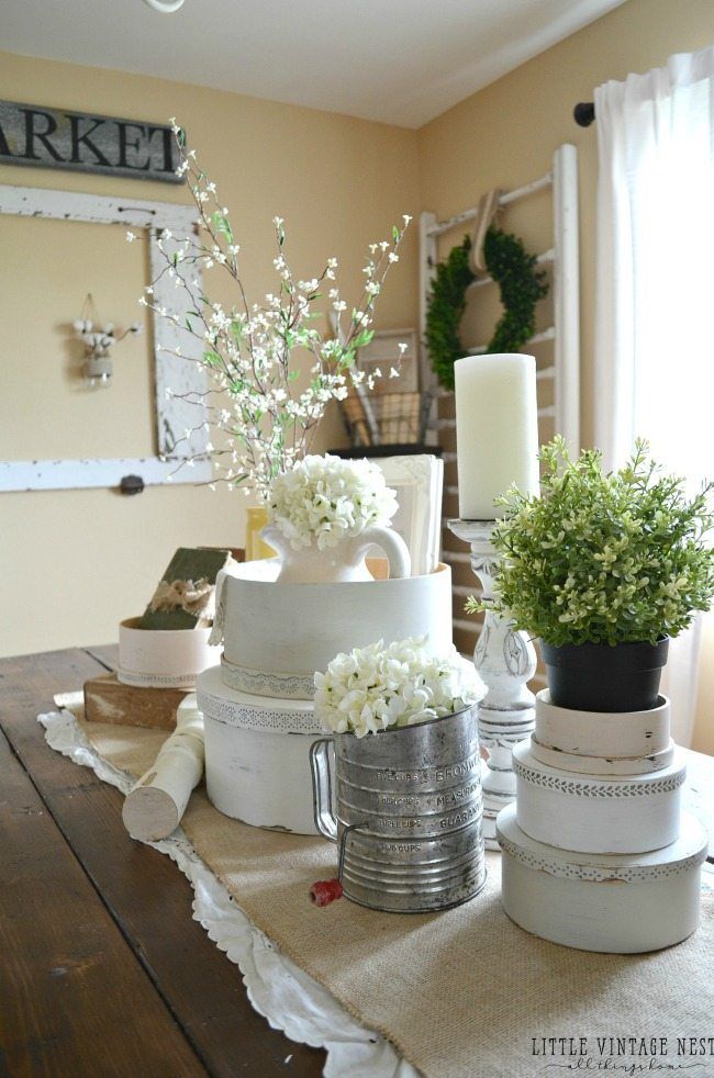 Little Vintage Nest, Spring Centerpieces via Refresh Restyle